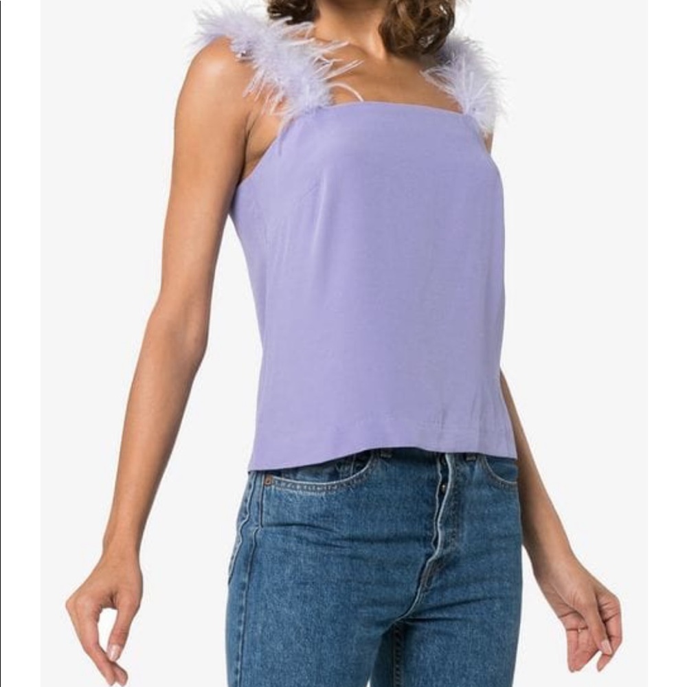 Staud Mariah Lilac Feather Sleeveless Tank XS